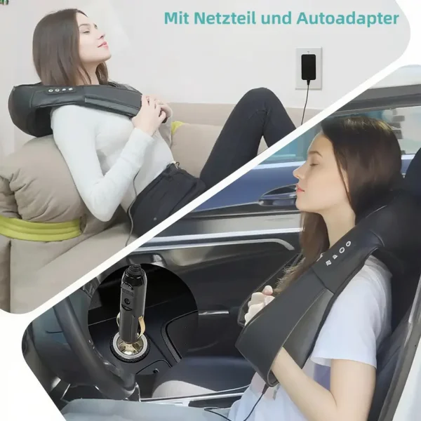 YUNSHAW-Beheiztes Nackenmassagegerät, neck massager-Shiatsu Massagegerät für Nacken, Rücken, Schultern, Füße und Beine, 3D-Tiefengewebe-Knetmassage, Muskelentspannung, Rückenmassagegerät für Männer und Frauen - Image 5