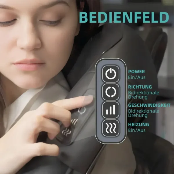 YUNSHAW-Beheiztes Nackenmassagegerät, neck massager-Shiatsu Massagegerät für Nacken, Rücken, Schultern, Füße und Beine, 3D-Tiefengewebe-Knetmassage, Muskelentspannung, Rückenmassagegerät für Männer und Frauen - Image 2