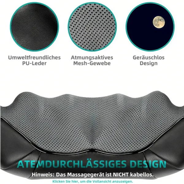 YUNSHAW-Beheiztes Nackenmassagegerät, neck massager-Shiatsu Massagegerät für Nacken, Rücken, Schultern, Füße und Beine, 3D-Tiefengewebe-Knetmassage, Muskelentspannung, Rückenmassagegerät für Männer und Frauen - Image 4